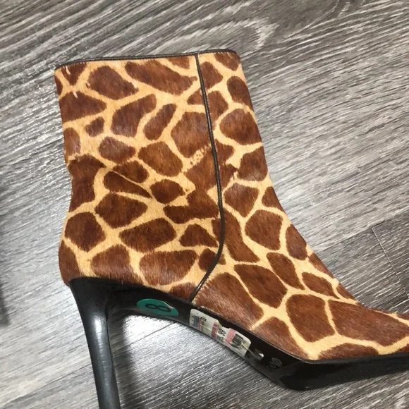 Vintage Ralph Lauren Giraffe Print Pony Hair Heeled Boots - Size 8 - Picture 8 of 12